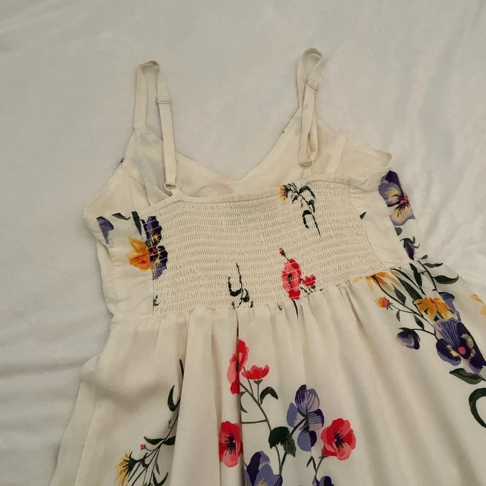 Old Navy Cream Floral Cami Dress with Purple, Pink & Yellow Blooms - Picture 5 of 7